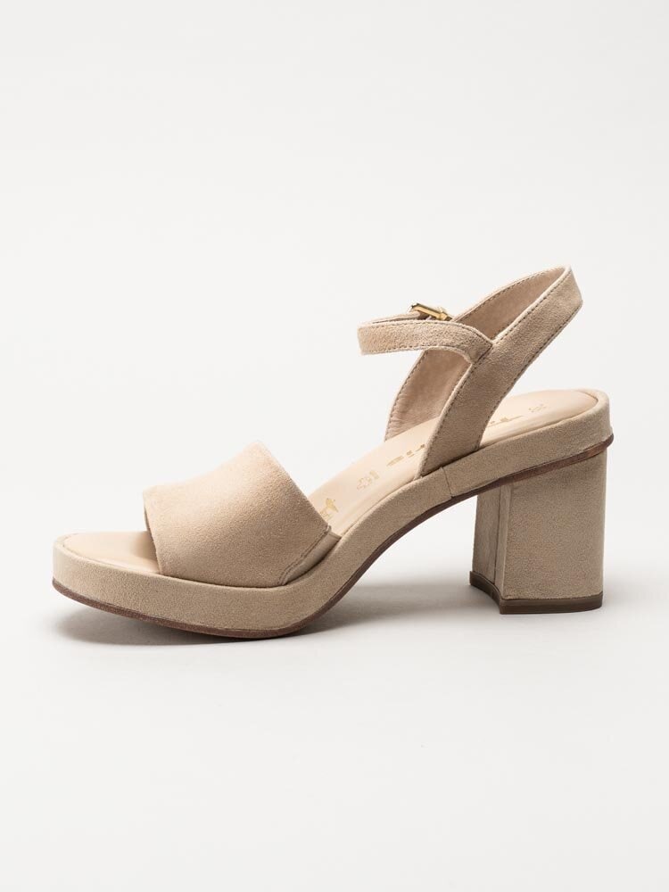 Tamaris - Beige sandaletter i mocka