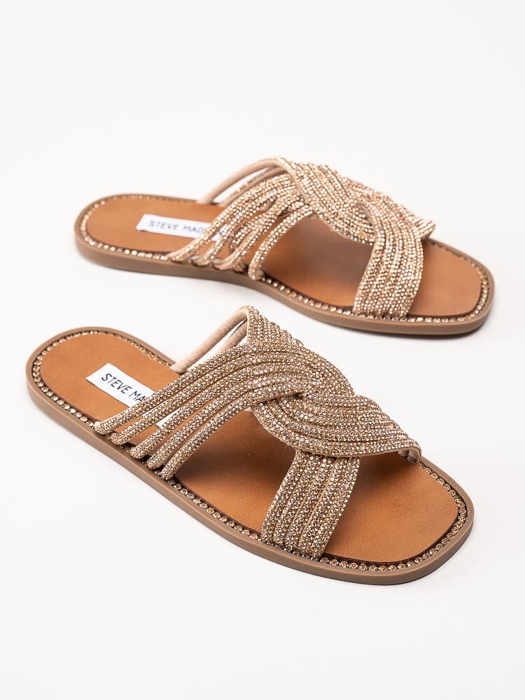 Steve Madden - Neles - Rose gold färgade sandaler med strass