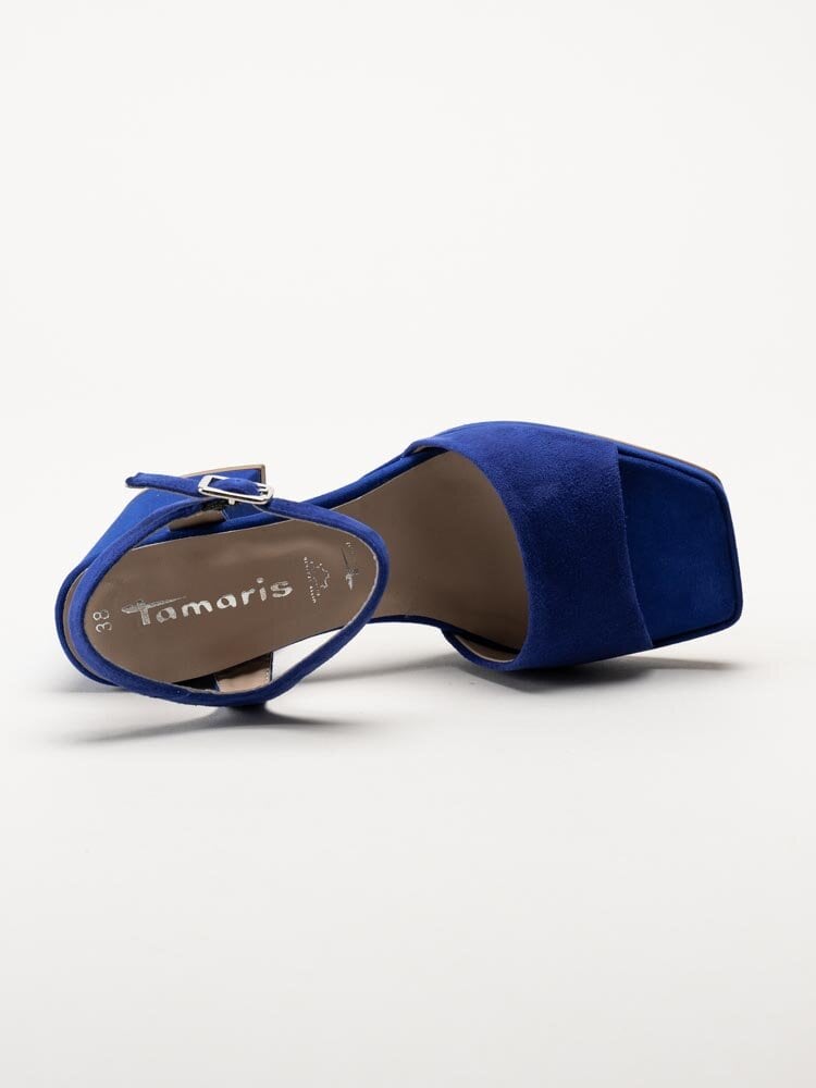 Tamaris - Blå sandaletter i mocka