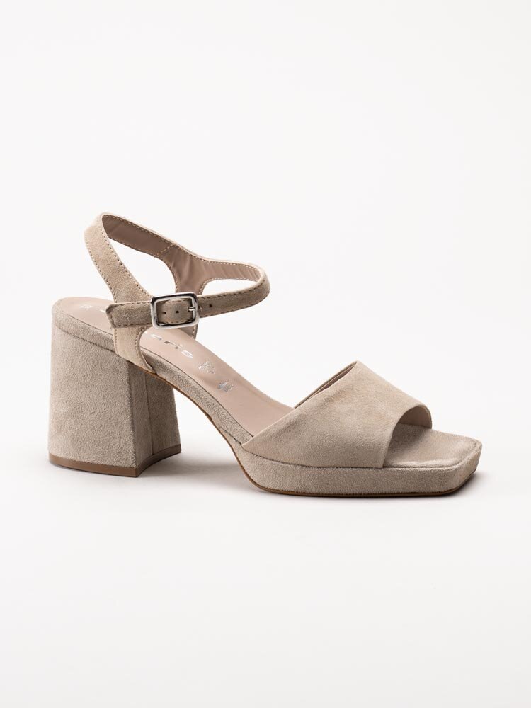 Tamaris - Beige sandaletter i mocka