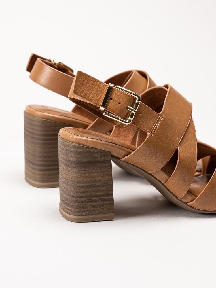 Tamaris - Bruna sandaletter i skinn