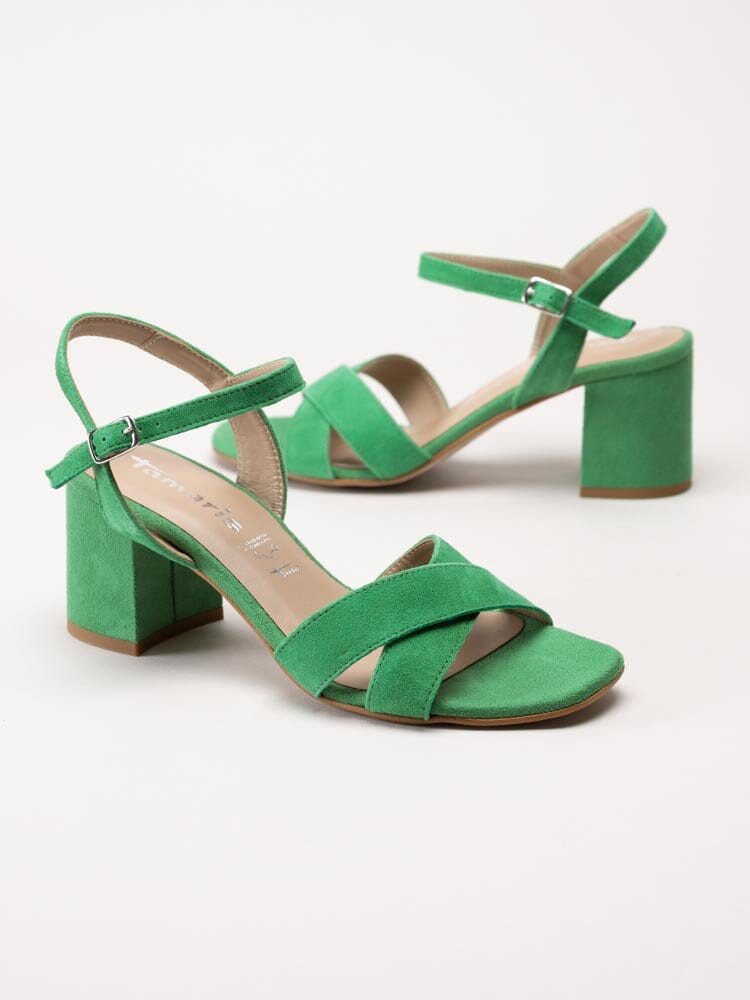Tamaris - Gröna sandaletter i mocka