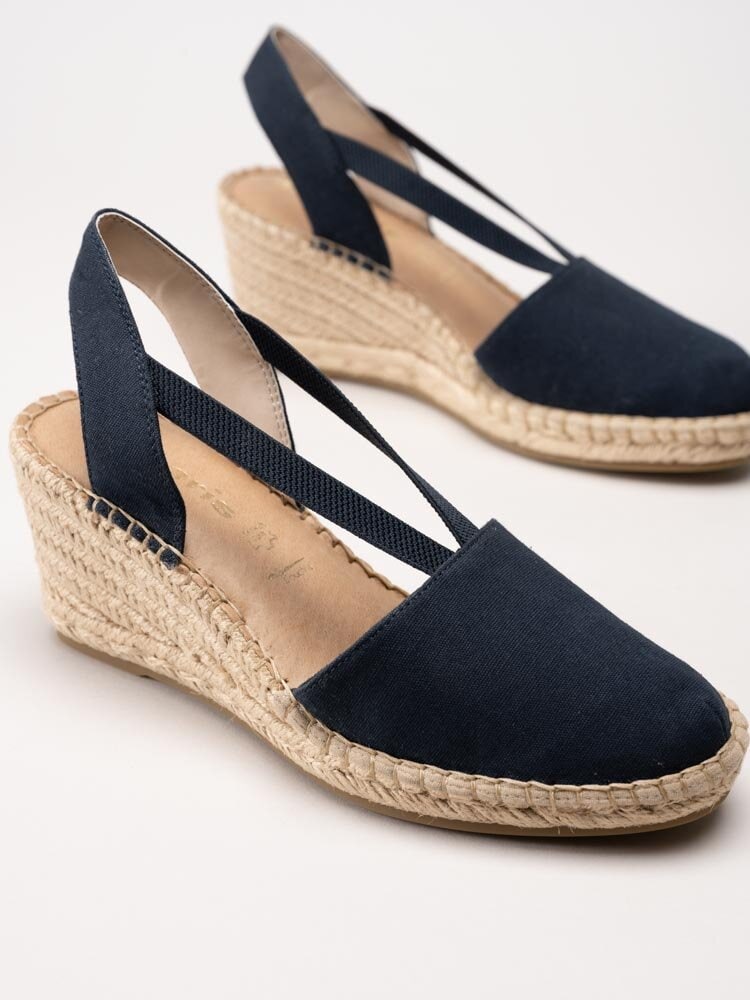 Tamaris - Marinblå kilklackade sandalatter