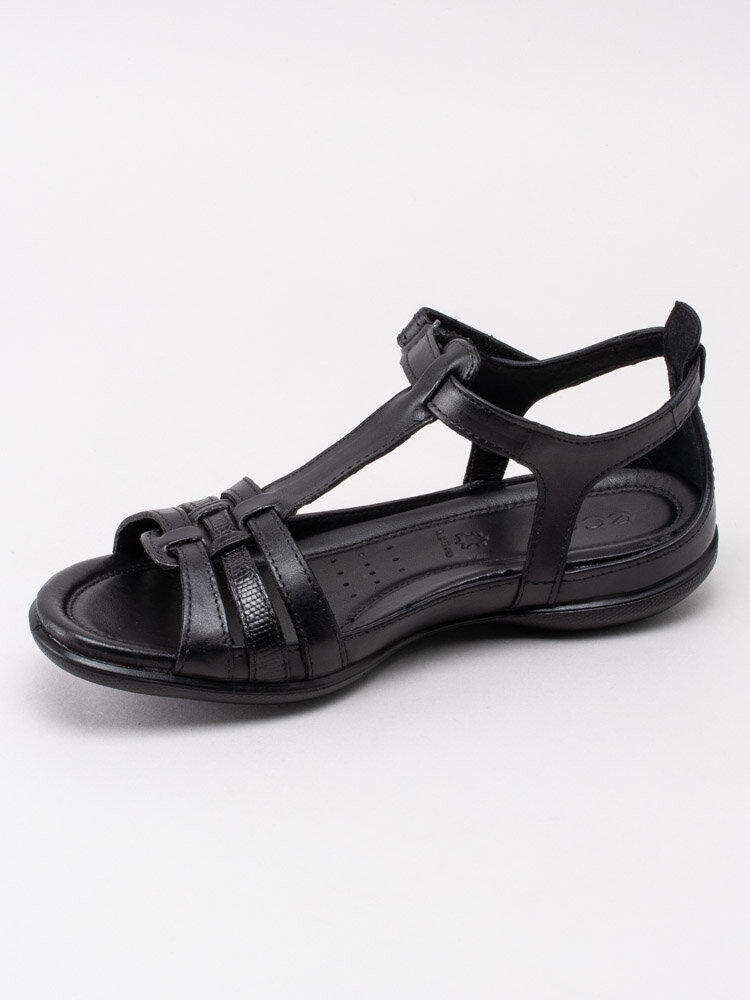 Ecco - Flash Sandal - Svarta remsandaler i skinn