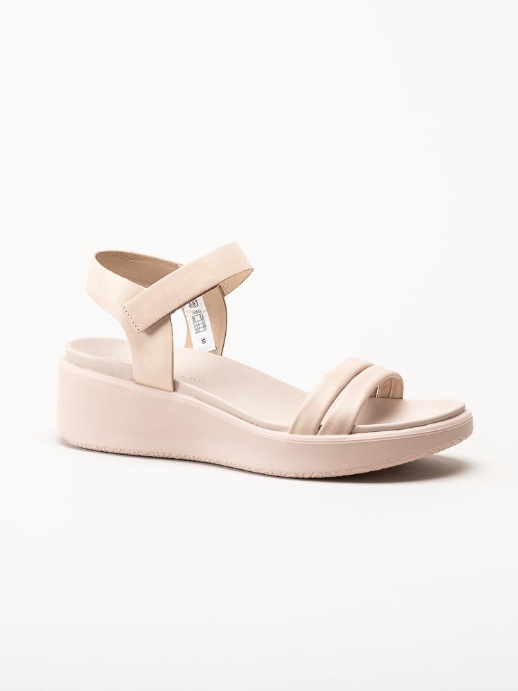 Ecco - Flowt W Wedge - Rosa sandaler i skinn