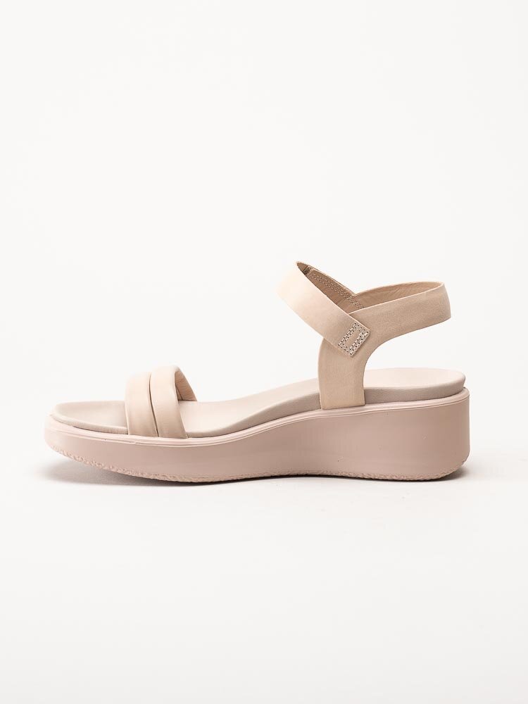 Ecco - Flowt W Wedge - Rosa sandaler i skinn