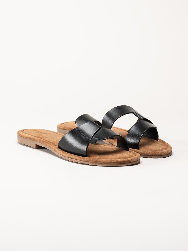 Ilse Jacobsen - Vera1004 - Svarta slip in sandaler i skinn