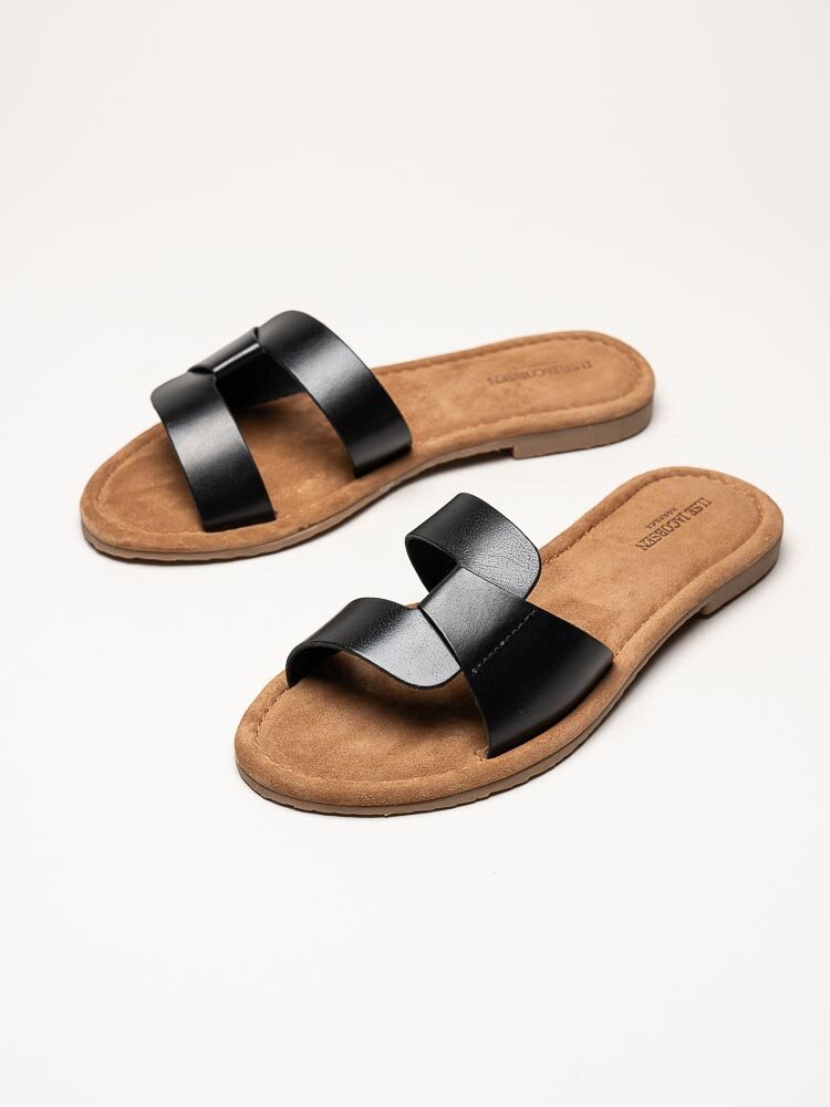 Ilse Jacobsen - Vera1004 - Svarta slip in sandaler i skinn