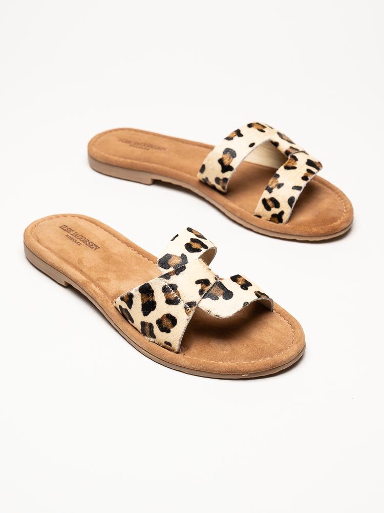 Ilse Jacobsen - Vera1004 - Leopardmönstrade slip in sandaler i skinn