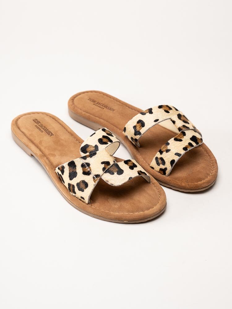 Ilse Jacobsen - Vera1004 - Leopardmönstrade slip in sandaler i skinn