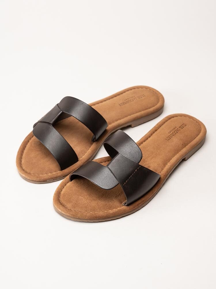 Ilse Jacobsen - Vera1004 - Bruna slip in sandaler i skinn