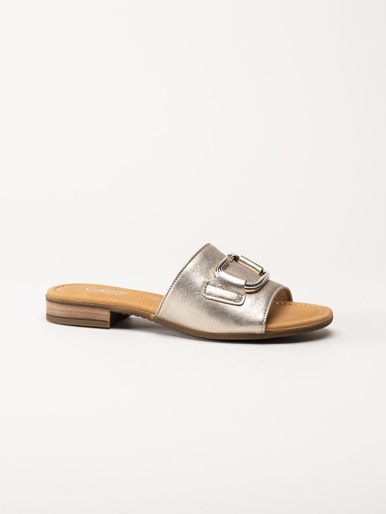 Gabor - Guldmetallic slip in sandaler i skinn