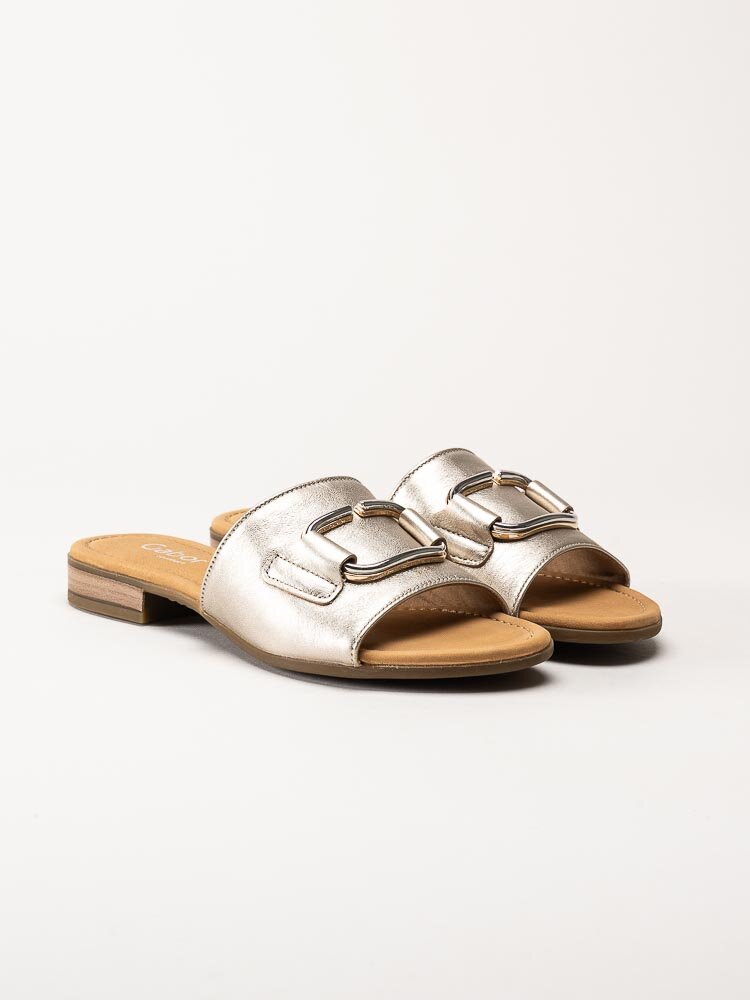 Gabor - Guldmetallic slip in sandaler i skinn