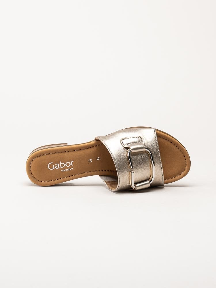 Gabor - Guldmetallic slip in sandaler i skinn