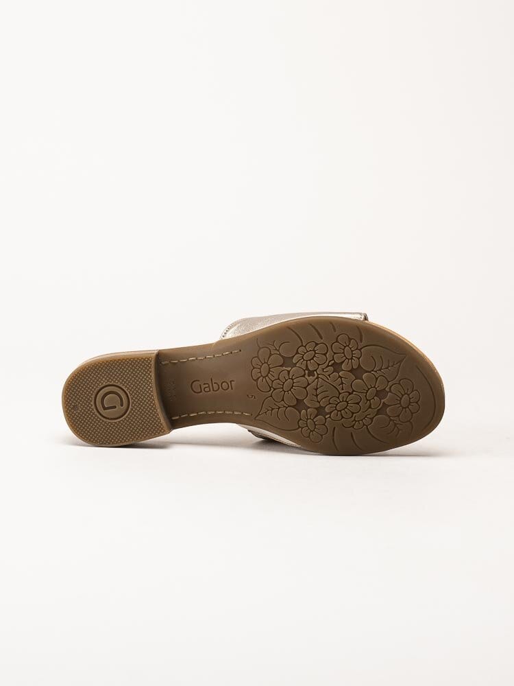 Gabor - Guldmetallic slip in sandaler i skinn
