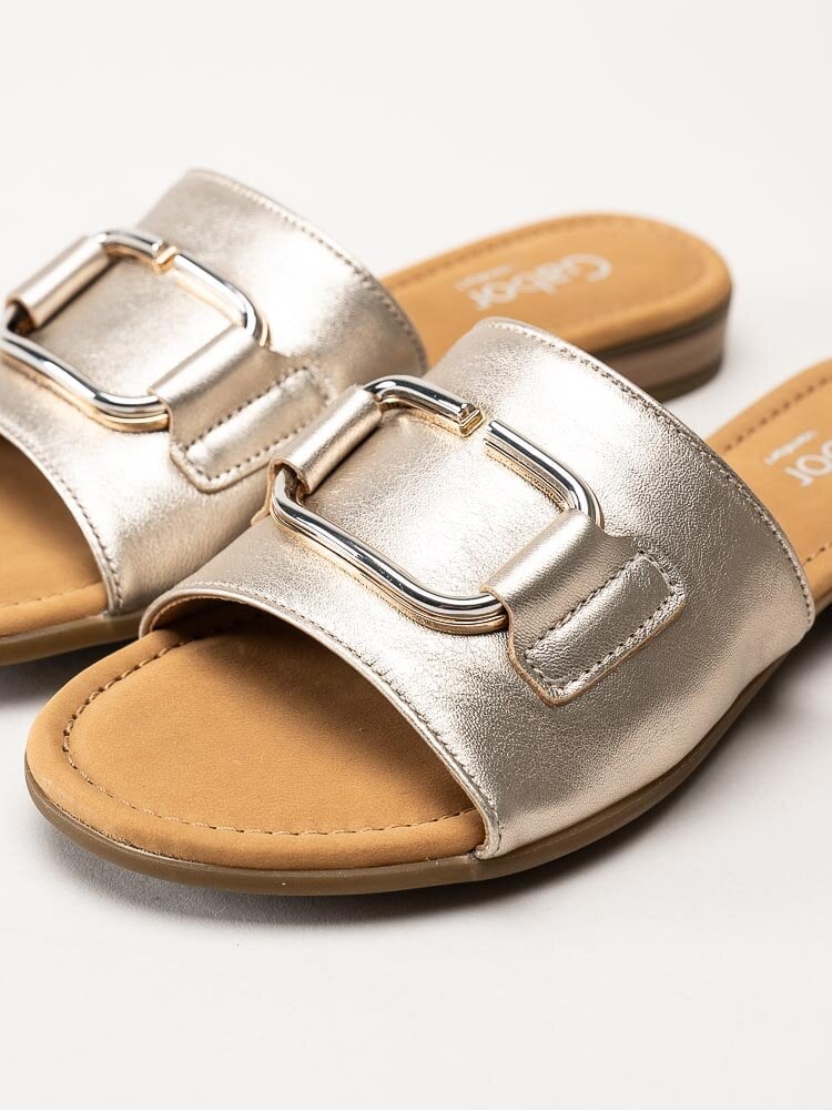 Gabor - Guldmetallic slip in sandaler i skinn