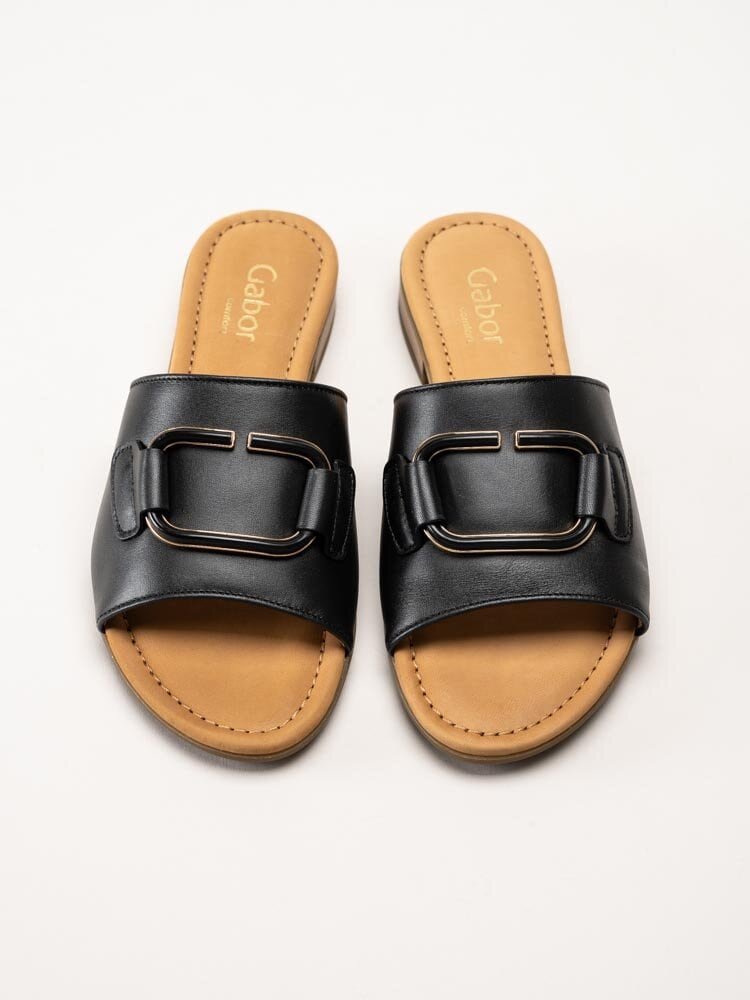 Gabor - Svarta slip in sandaler i skinn