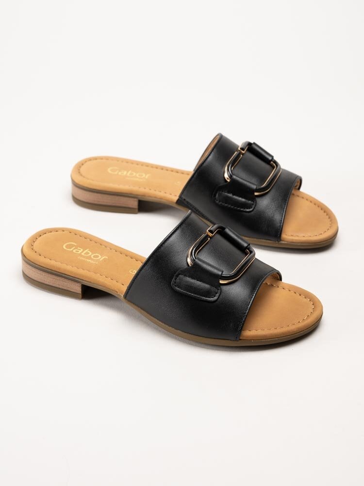 Gabor - Svarta slip in sandaler i skinn