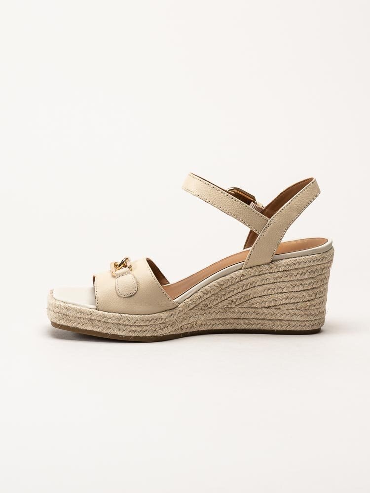 Geox - D Panarea C - Beige kilklackade sandaletter i skinn