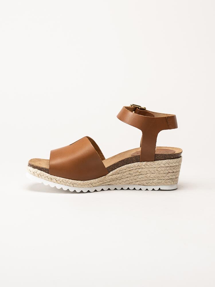 Sweeks - Ingrid - Bruna kilklackade sandaletter i skinn