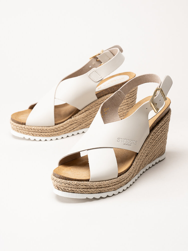 Sweeks - Olivia - Off White kilklackade sandaletter i skinn