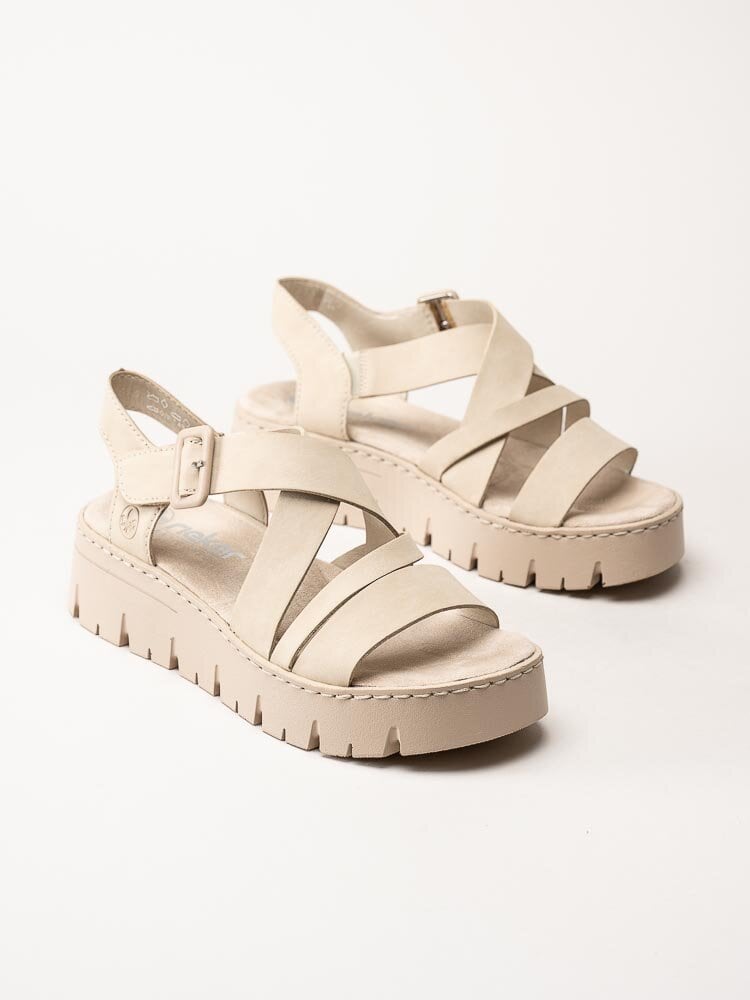 Rieker - Off white platåsandaler