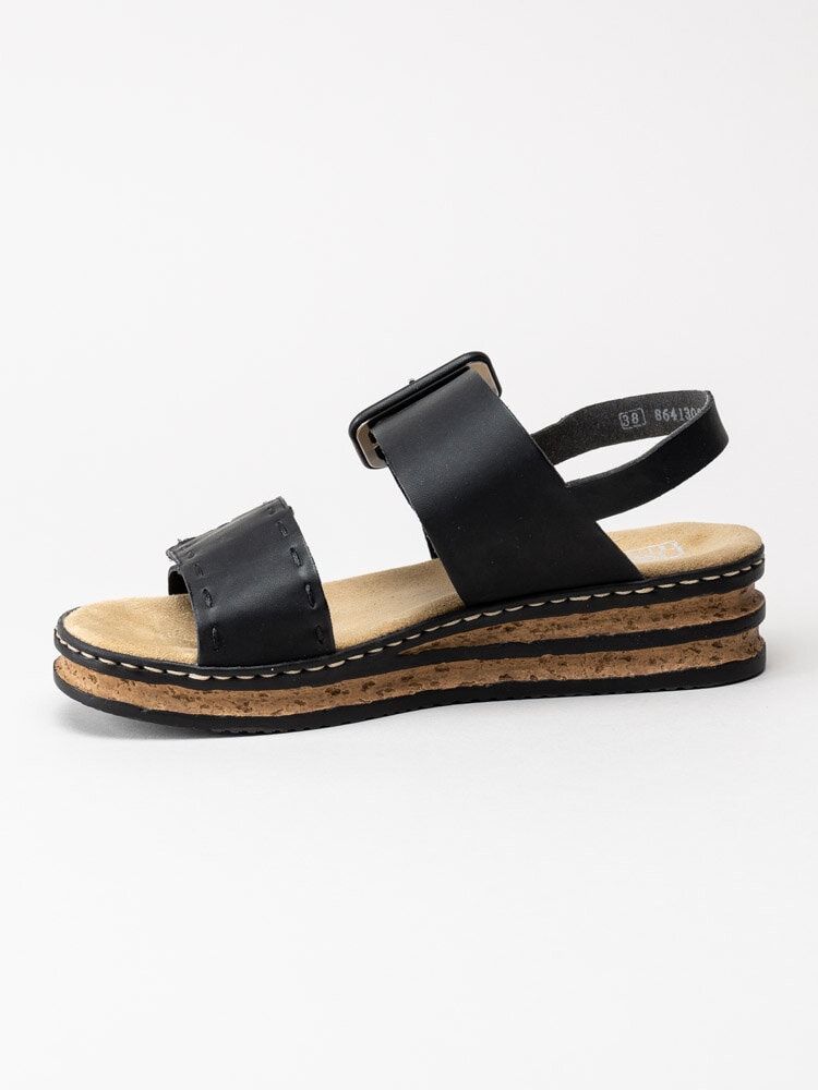 Rieker - Svarta kilklackade sandaler
