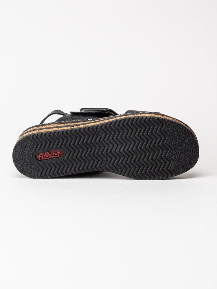 Rieker - Svarta kilklackade sandaler