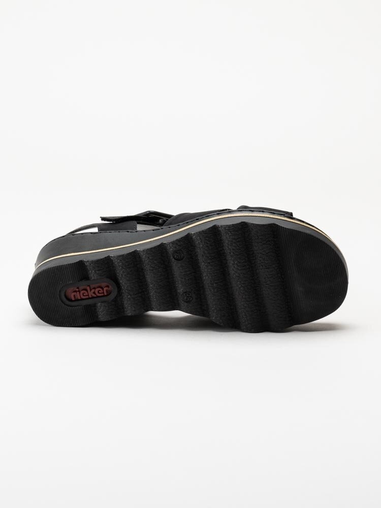 Rieker - Svarta kilklackade sandaletter