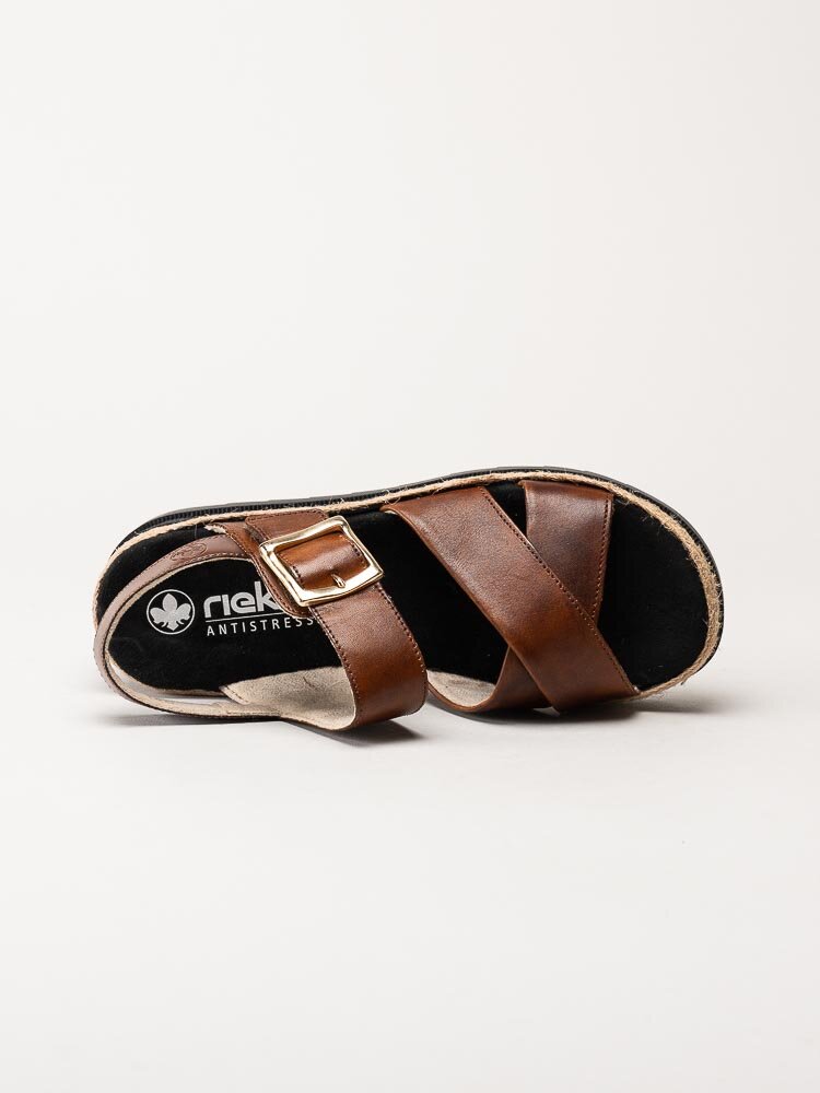 Rieker - Bruna sandaler i skinn
