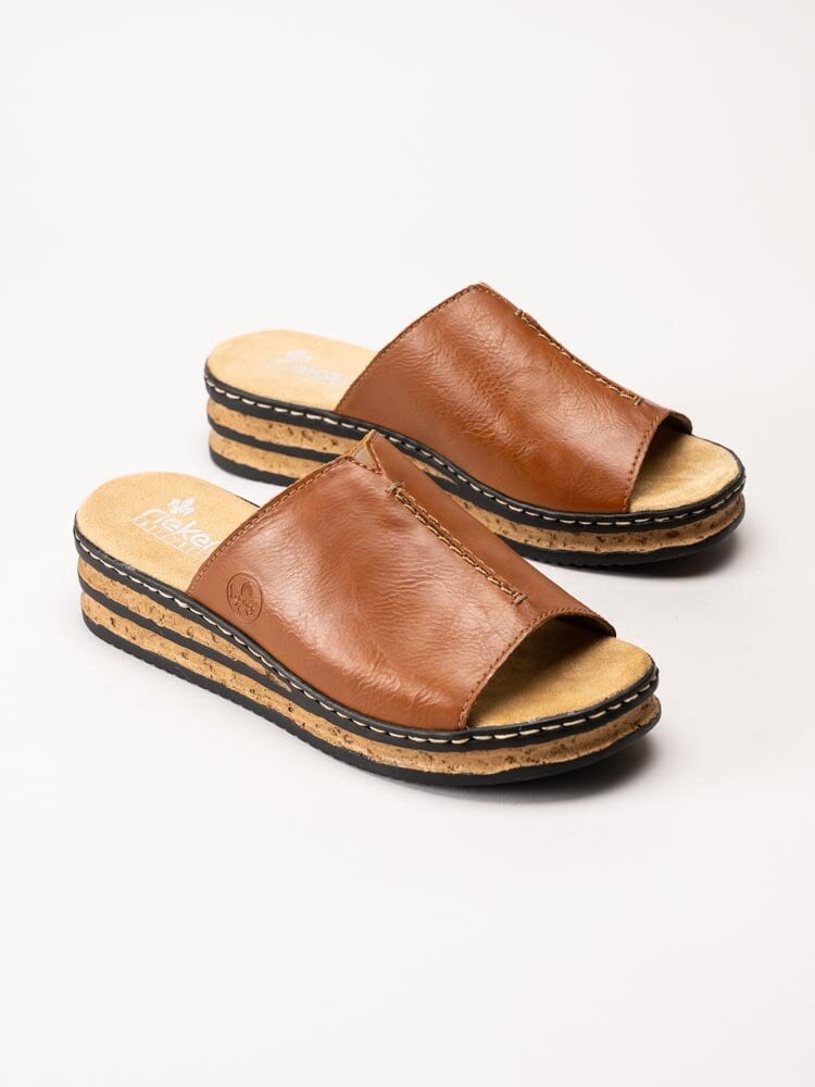 Rieker - Bruna kilklackade slip in sandaler