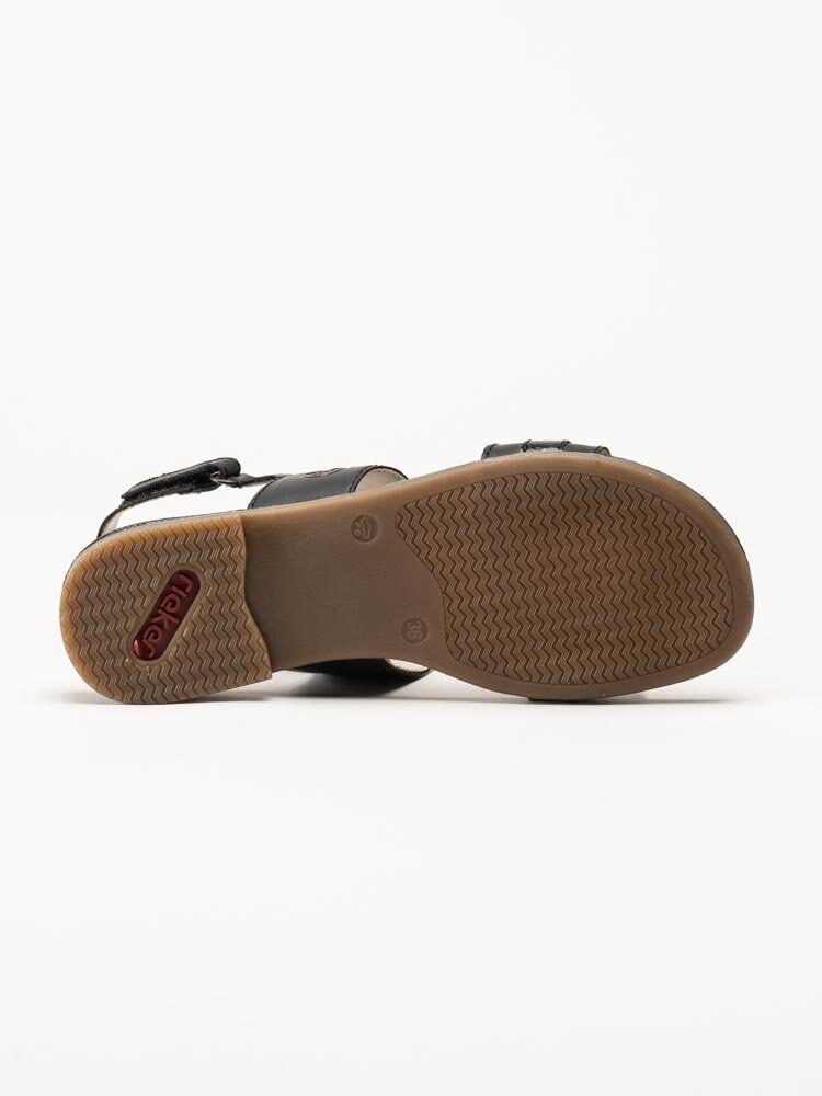 Rieker - Svarta sandaler i skinn
