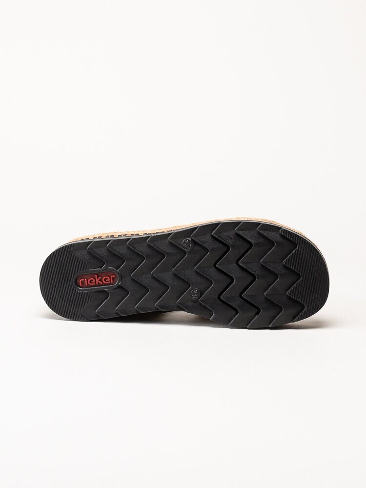 Rieker - Beige slip in sandaler i skinnimitation