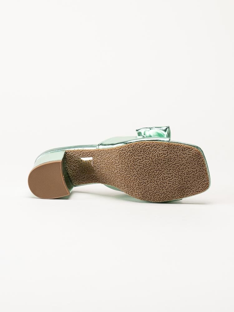 Duffy - Grönmetallic mules i skinnimitation