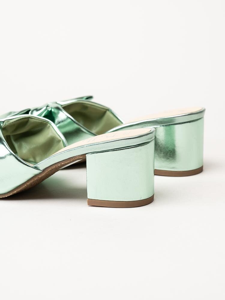 Duffy - Grönmetallic mules i skinnimitation