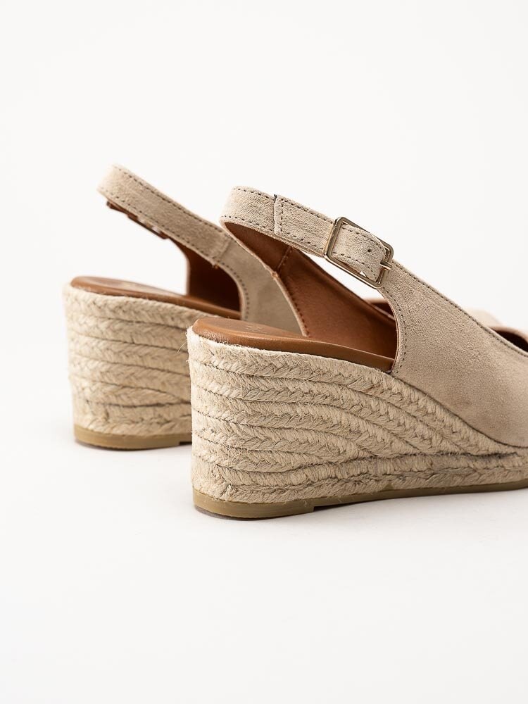 Duffy - Beige kilklackade espadriller i mocka