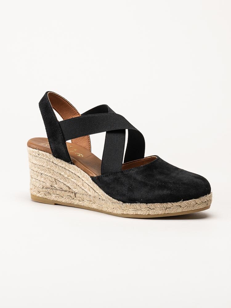 Duffy - Svarta kilklackade espadrillos