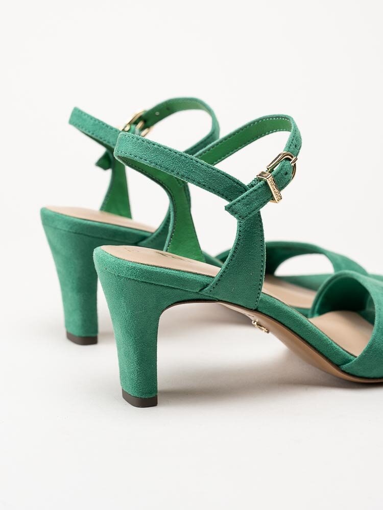 Tamaris - Gröna sandaletter i mockaimitation