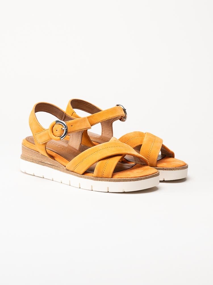 Tamaris - Orange sandaler med kilklack