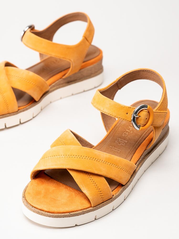 Tamaris - Orange sandaler med kilklack