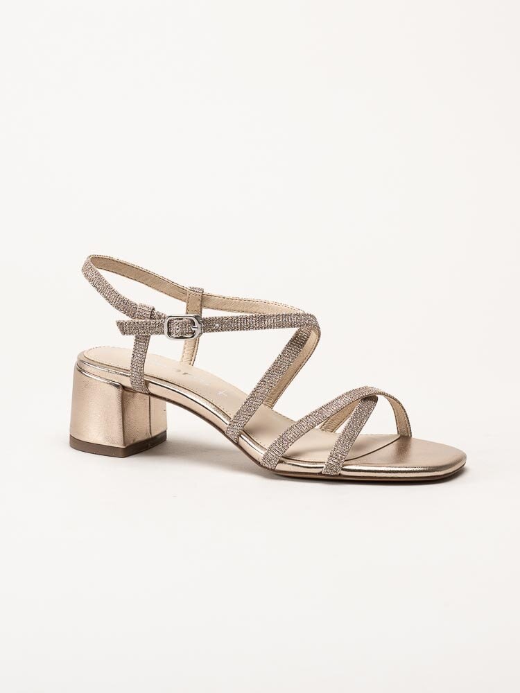 Tamaris - Rose metallic sandaletter med glitterremmar