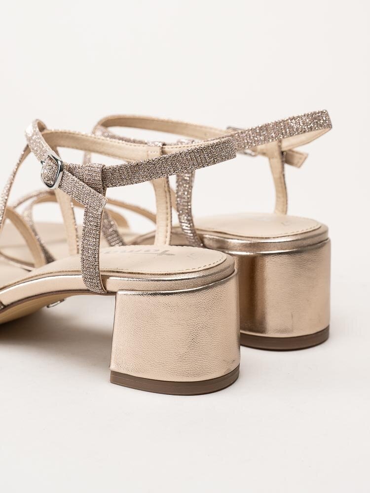 Tamaris - Rose metallic sandaletter med glitterremmar