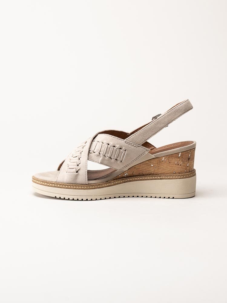 Tamaris - Beige sandaletter med kilklack