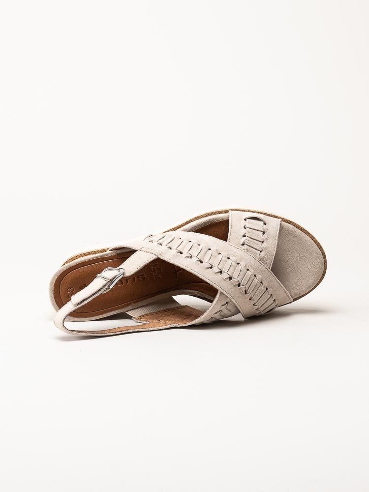 Tamaris - Beige sandaletter med kilklack