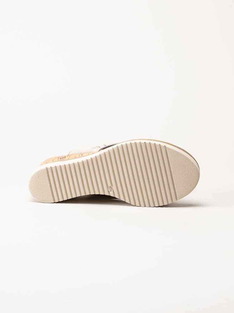 Tamaris - Beige sandaletter med kilklack