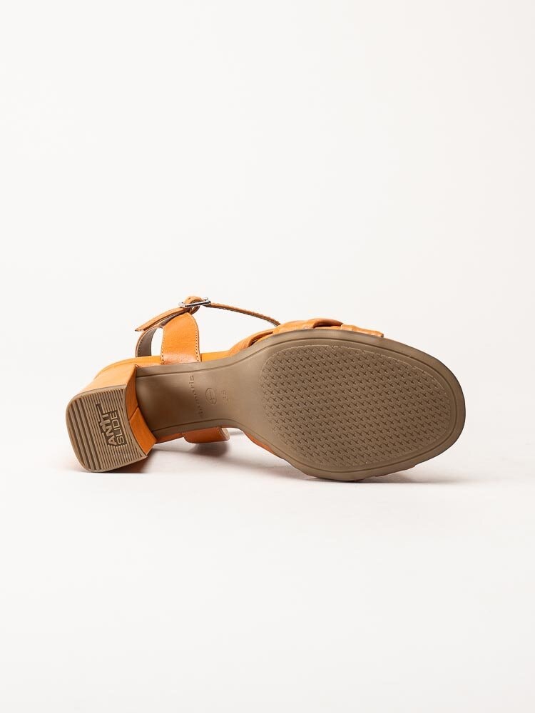 Tamaris - Orange sandaletter i skinn