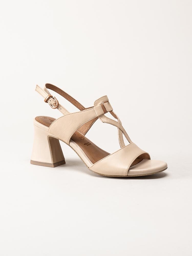 Tamaris - Beige sandaletter i skinn