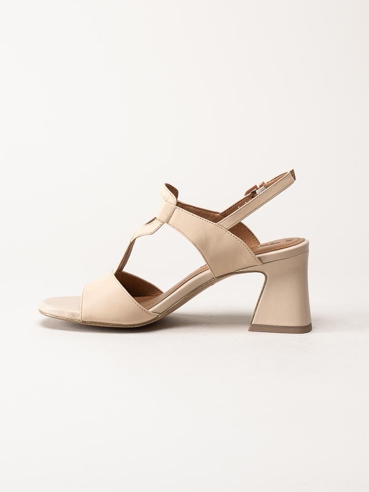 Tamaris - Beige sandaletter i skinn