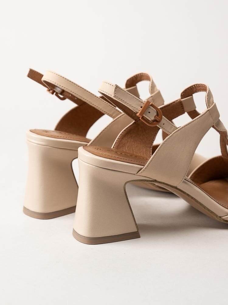 Tamaris - Beige sandaletter i skinn