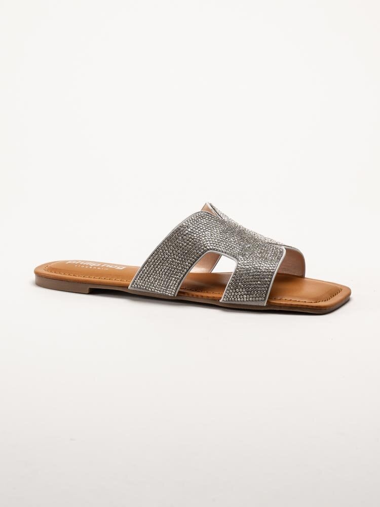 Philip Hog - Victoria - Silvriga slip in sandaler med strass